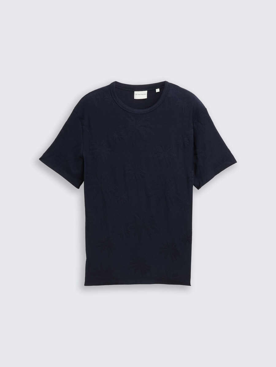 camiseta jacquard con motivo de palmera