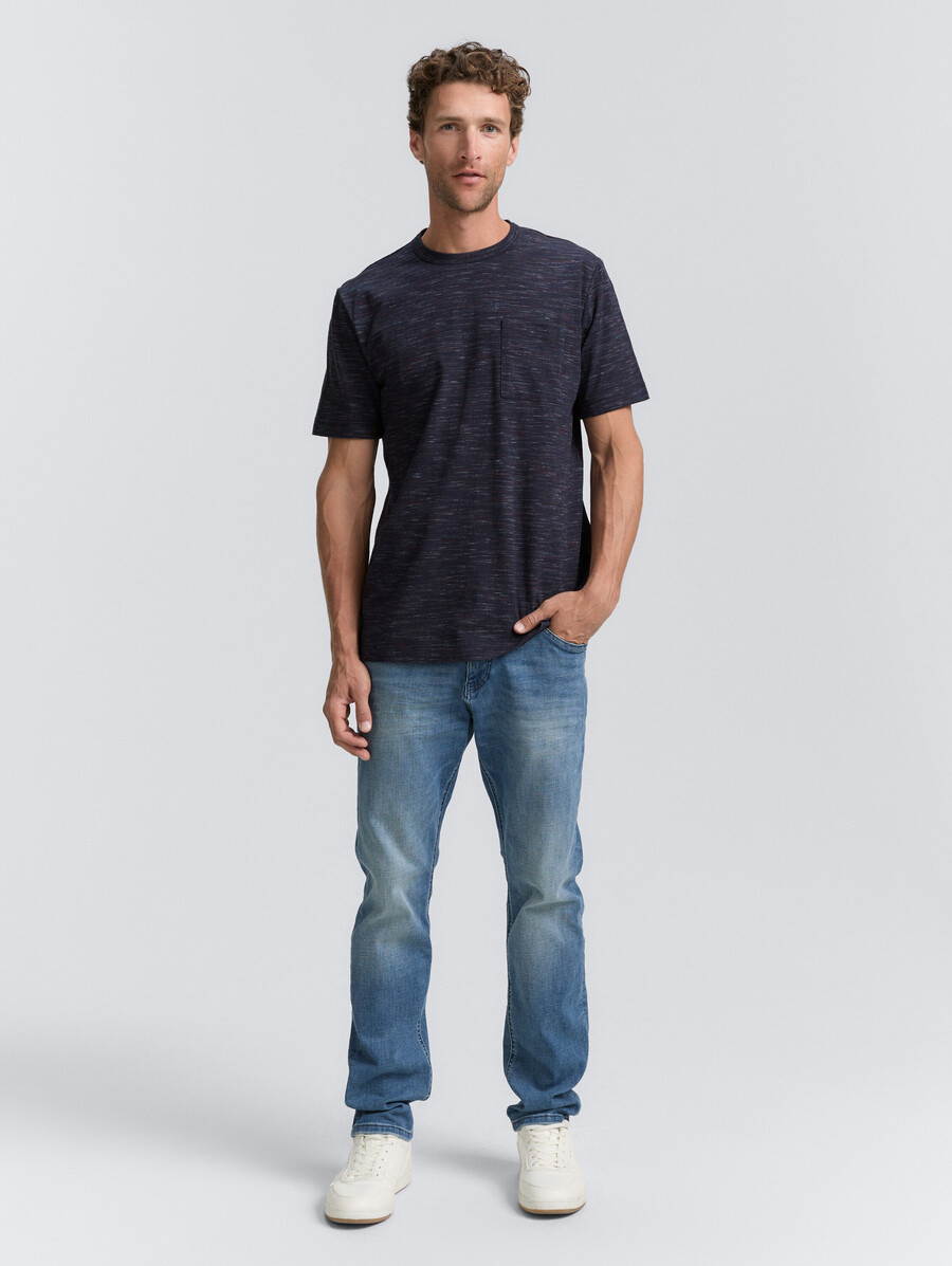 camiseta de efecto jaspeado con bolsillo en el pecho