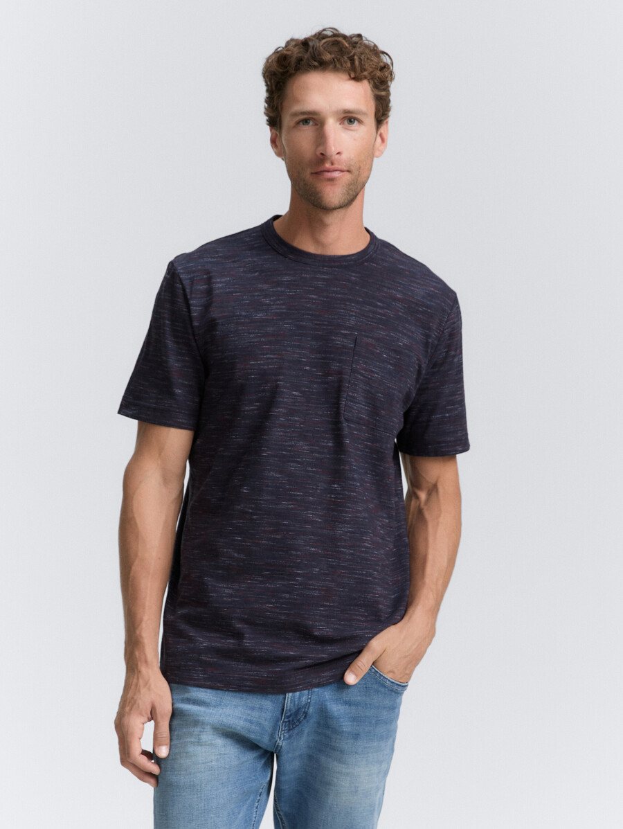 camiseta de efecto jaspeado con bolsillo en el pecho
