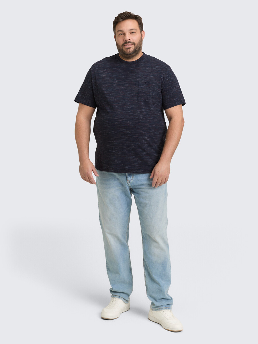 talla grande - camiseta de efecto jaspeado con bolsillo en el pecho