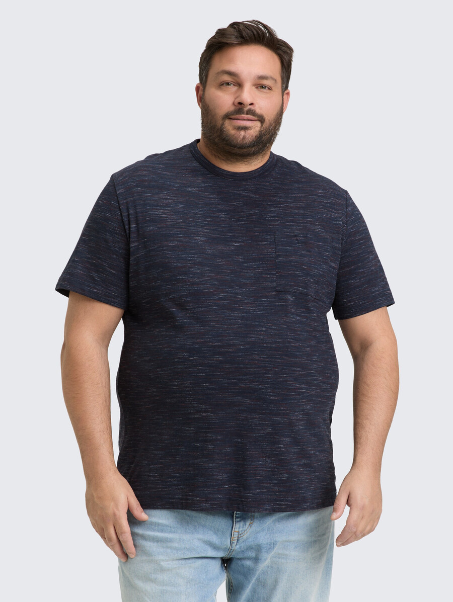 talla grande - camiseta de efecto jaspeado con bolsillo en el pecho