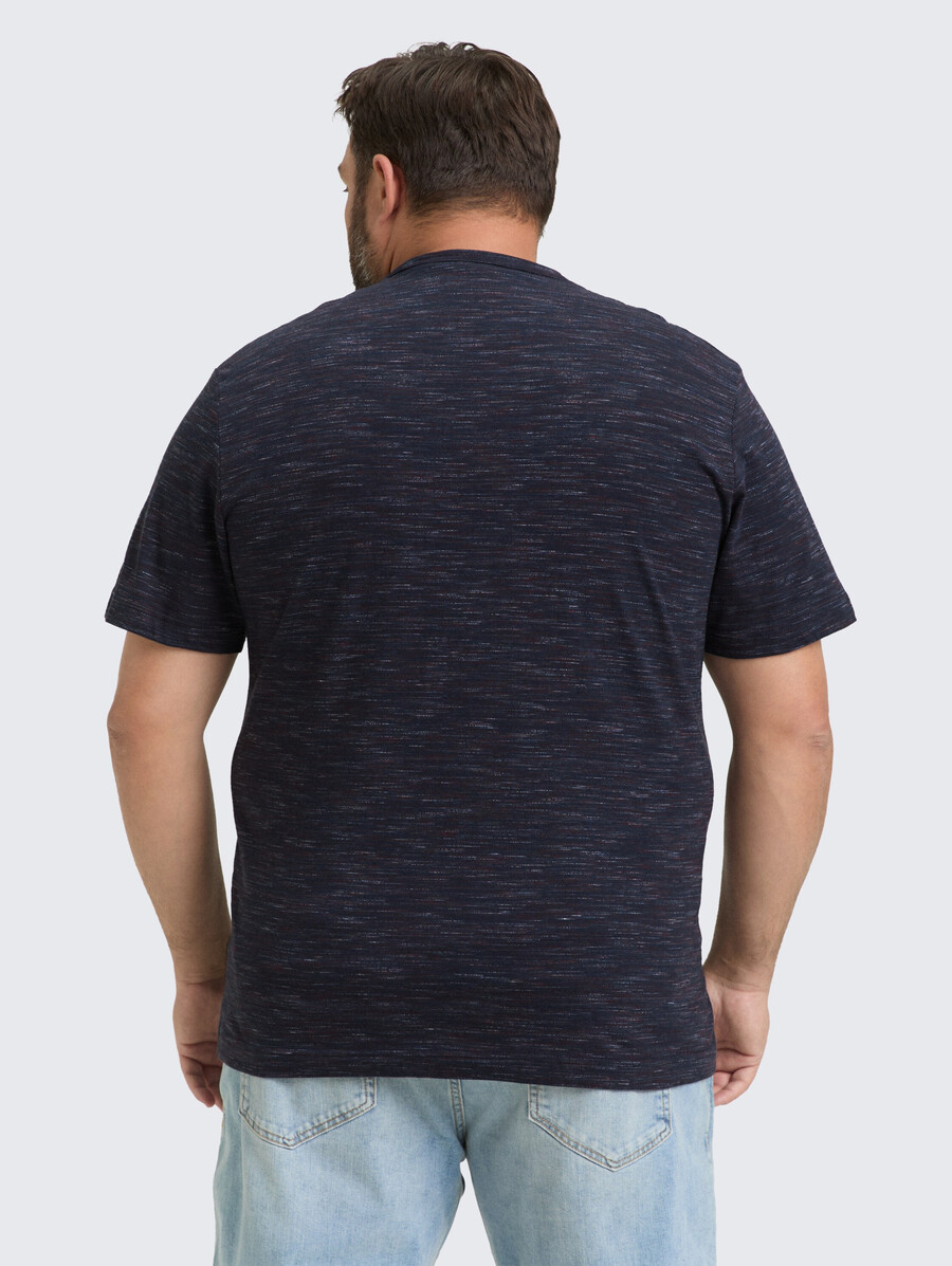 talla grande - camiseta de efecto jaspeado con bolsillo en el pecho