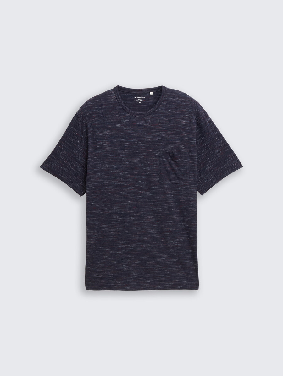 talla grande - camiseta de efecto jaspeado con bolsillo en el pecho