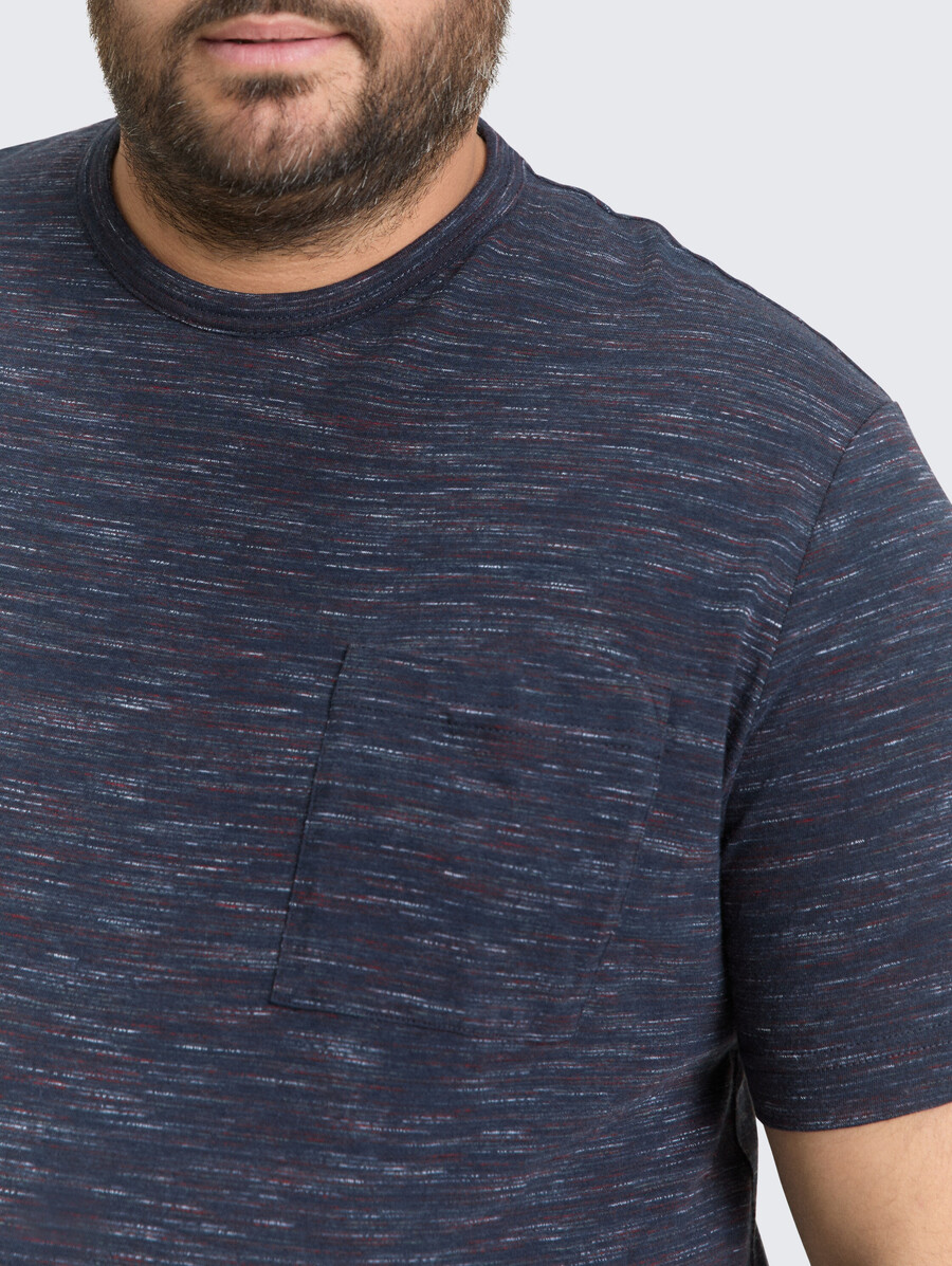 talla grande - camiseta de efecto jaspeado con bolsillo en el pecho