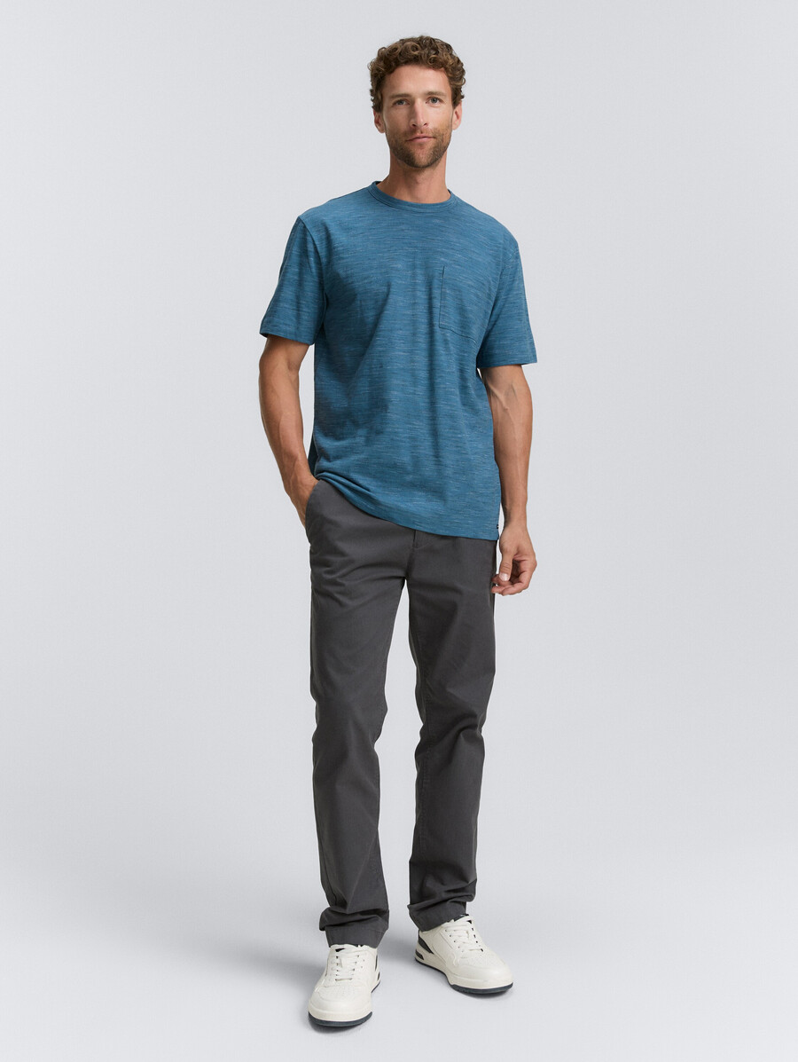 camiseta de efecto jaspeado con bolsillo en el pecho
