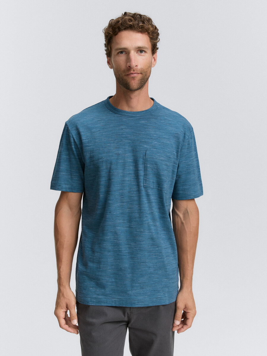 camiseta de efecto jaspeado con bolsillo en el pecho