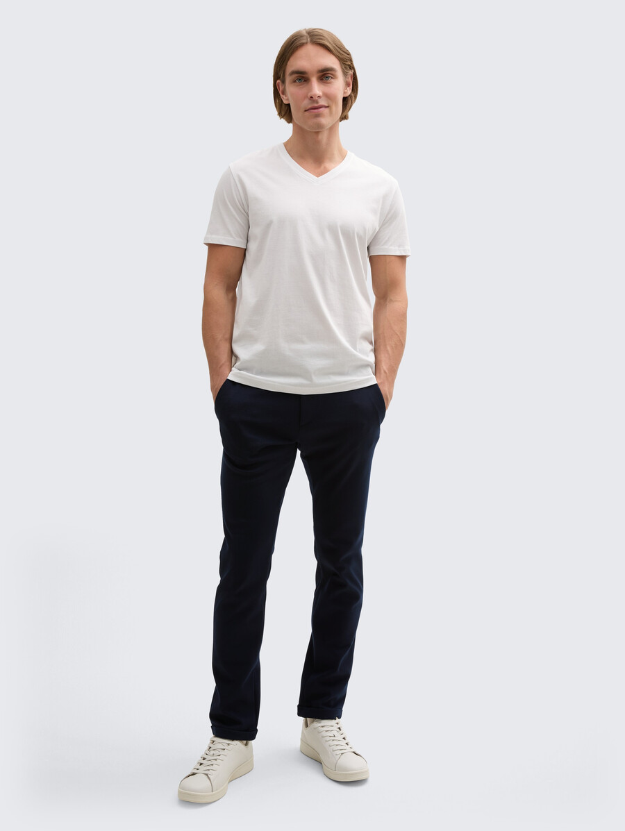 pantalones chinos tttravis slim confeccionados en jersey de piqué