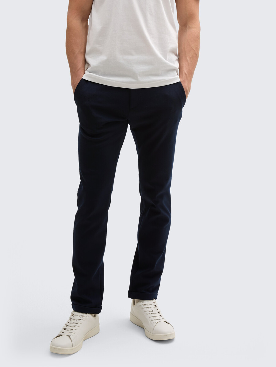 pantalones chinos tttravis slim confeccionados en jersey de piqué