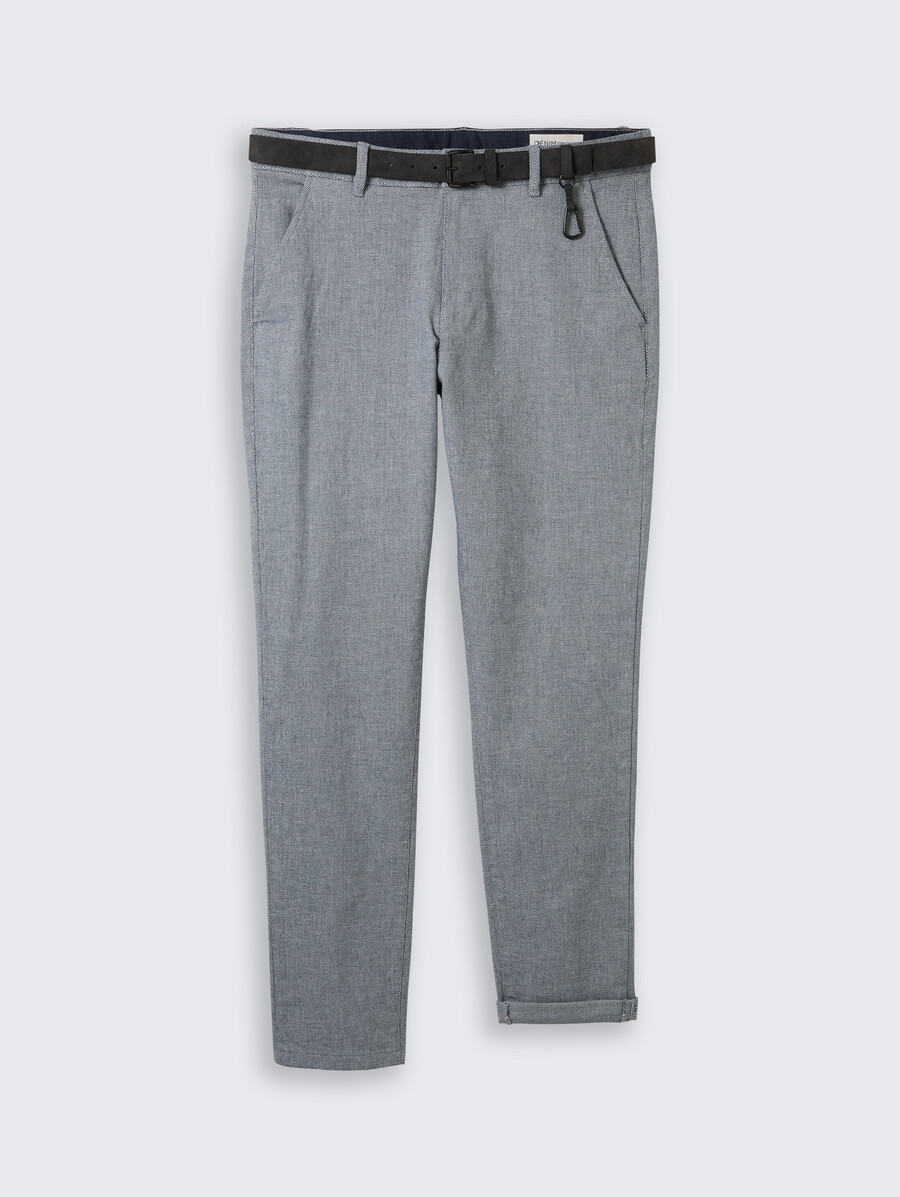 pantalones chinos de corte recto con cinturón