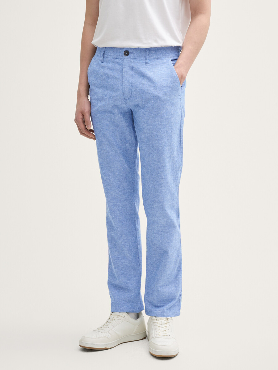 pantalón chino regular con contenido de lino