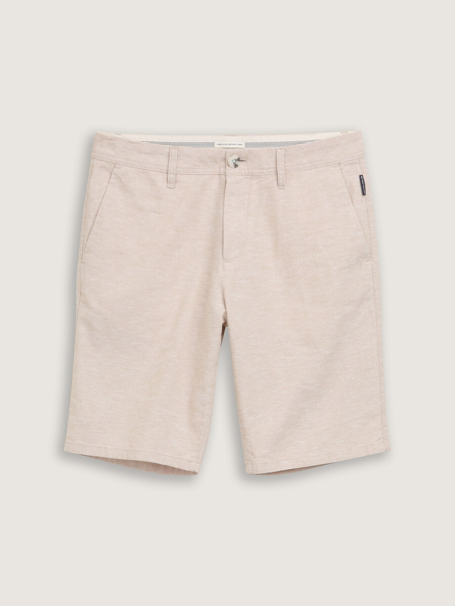 pantalones cortos chinos ajustados con contenido de lino