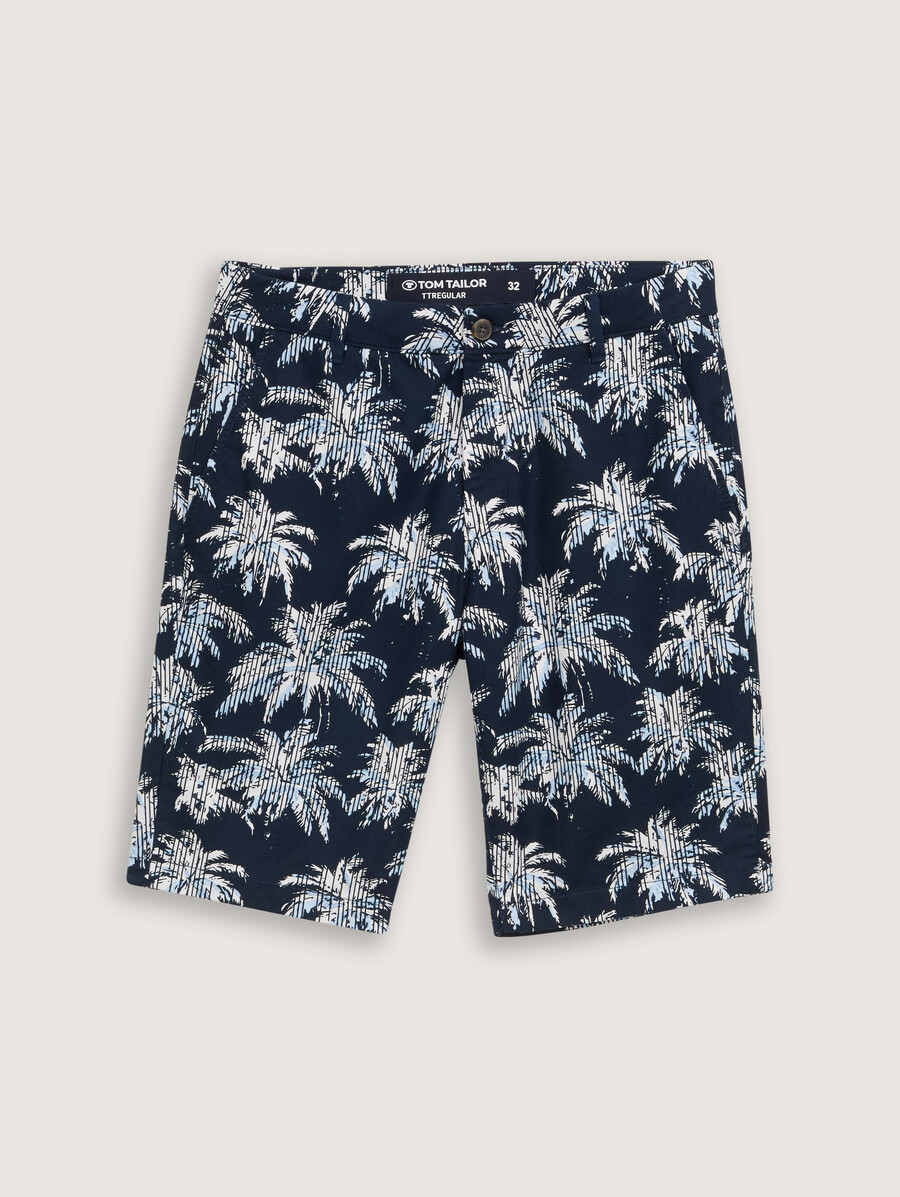 pantalones cortos chinos regulares con estampado de palmeras