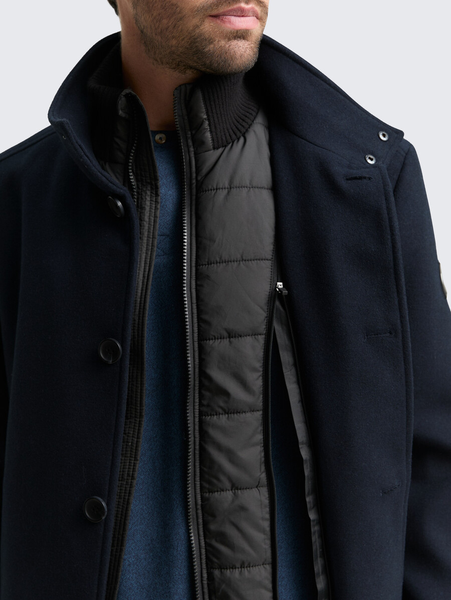 abrigo de lana 2 en 1 con chaqueta interior desmontable
