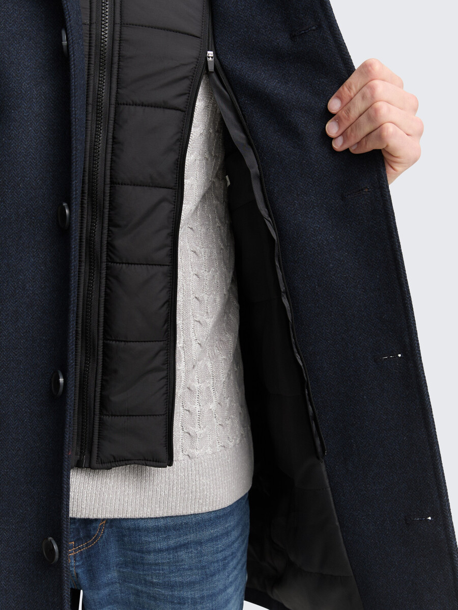 abrigo de lana 2 en 1 con chaqueta interior desmontable