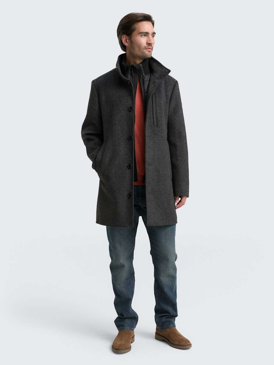 abrigo de lana 2 en 1 con chaqueta interior desmontable