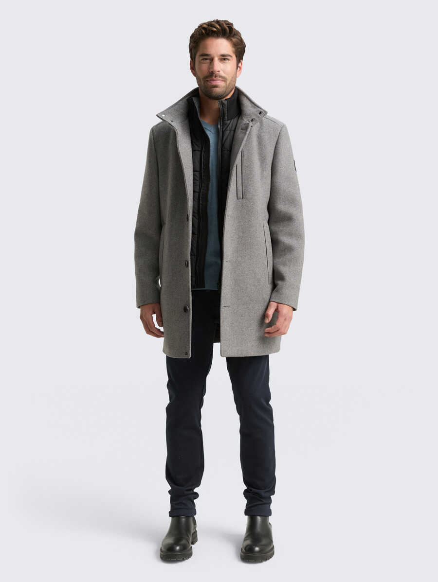 abrigo de lana 2 en 1 con chaqueta interior desmontable