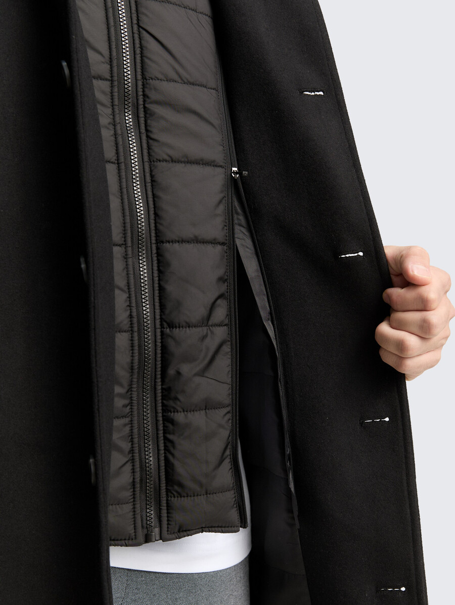 abrigo de lana 2 en 1 con chaqueta interior desmontable