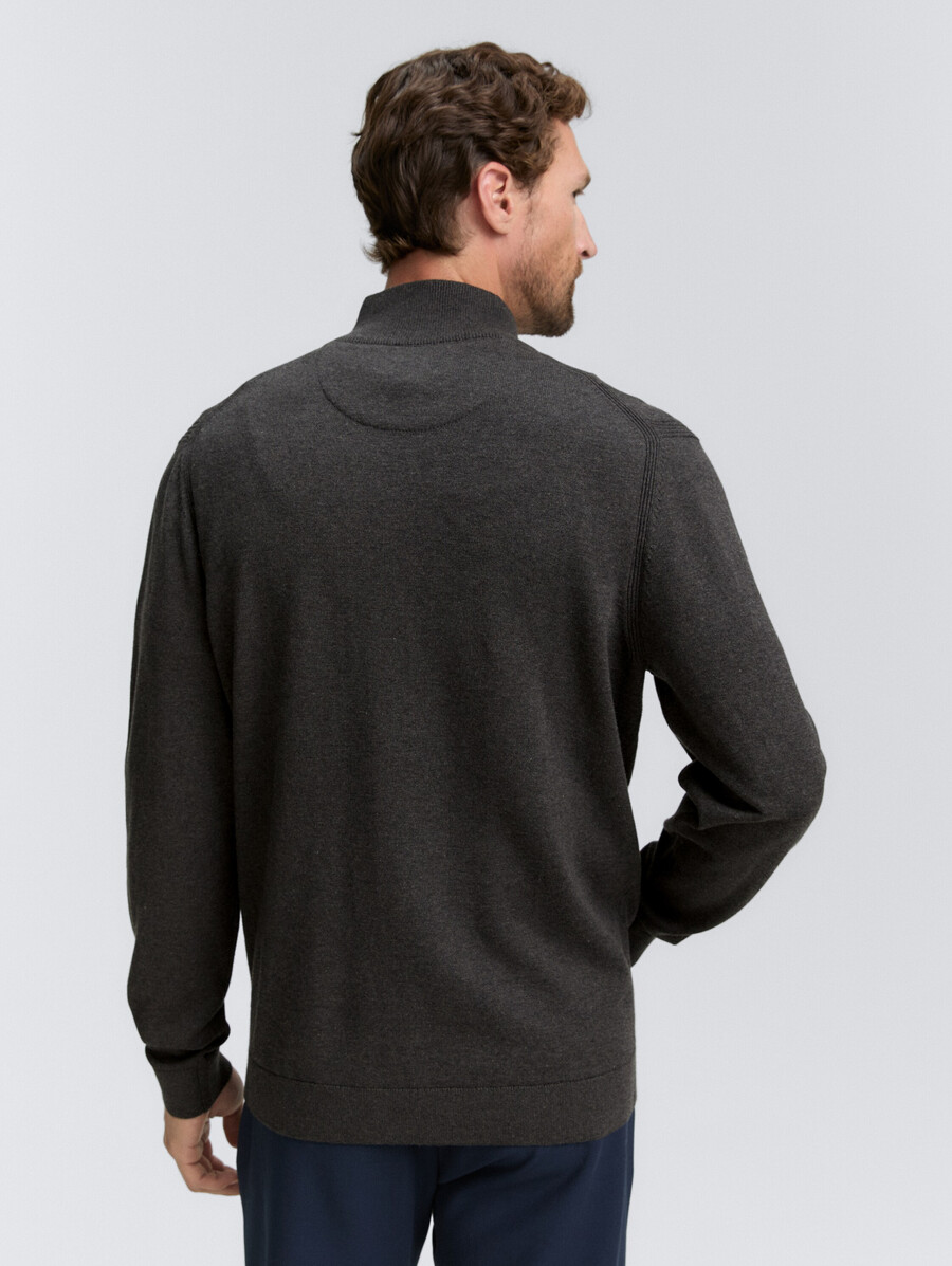 cárdigan con cuello alto
