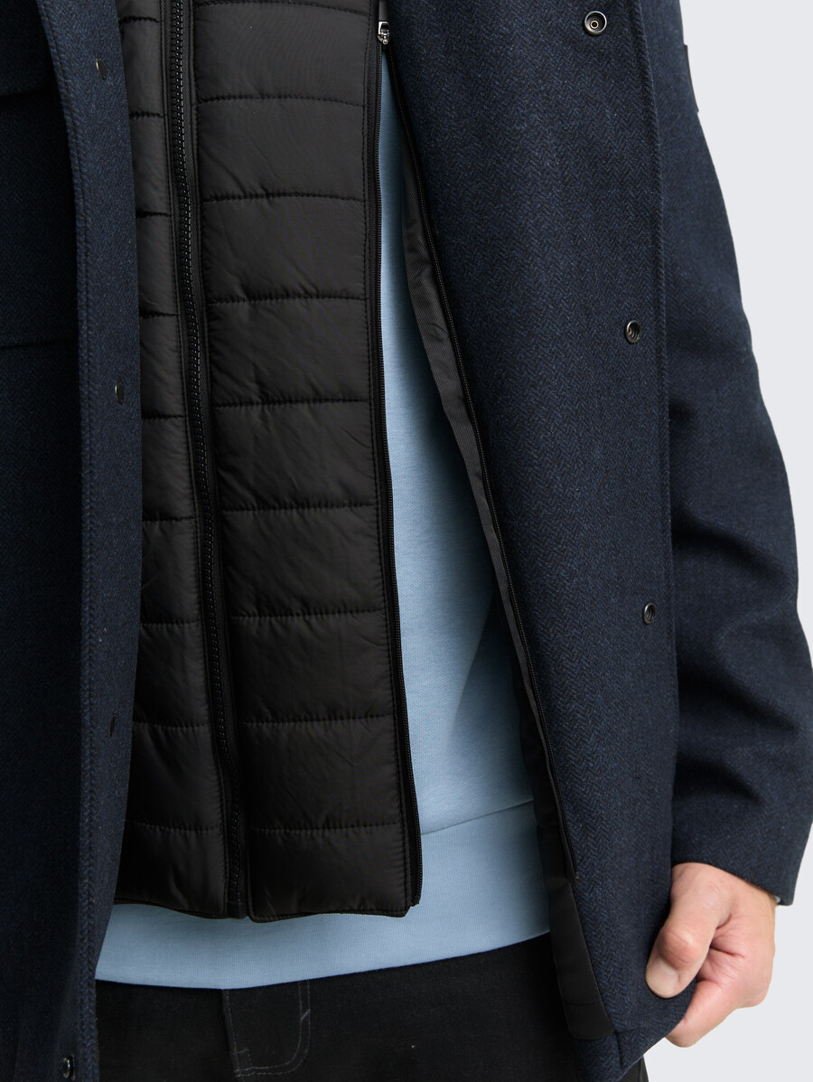 chaqueta de lana 2 en 1 con chaqueta interior desmontable
