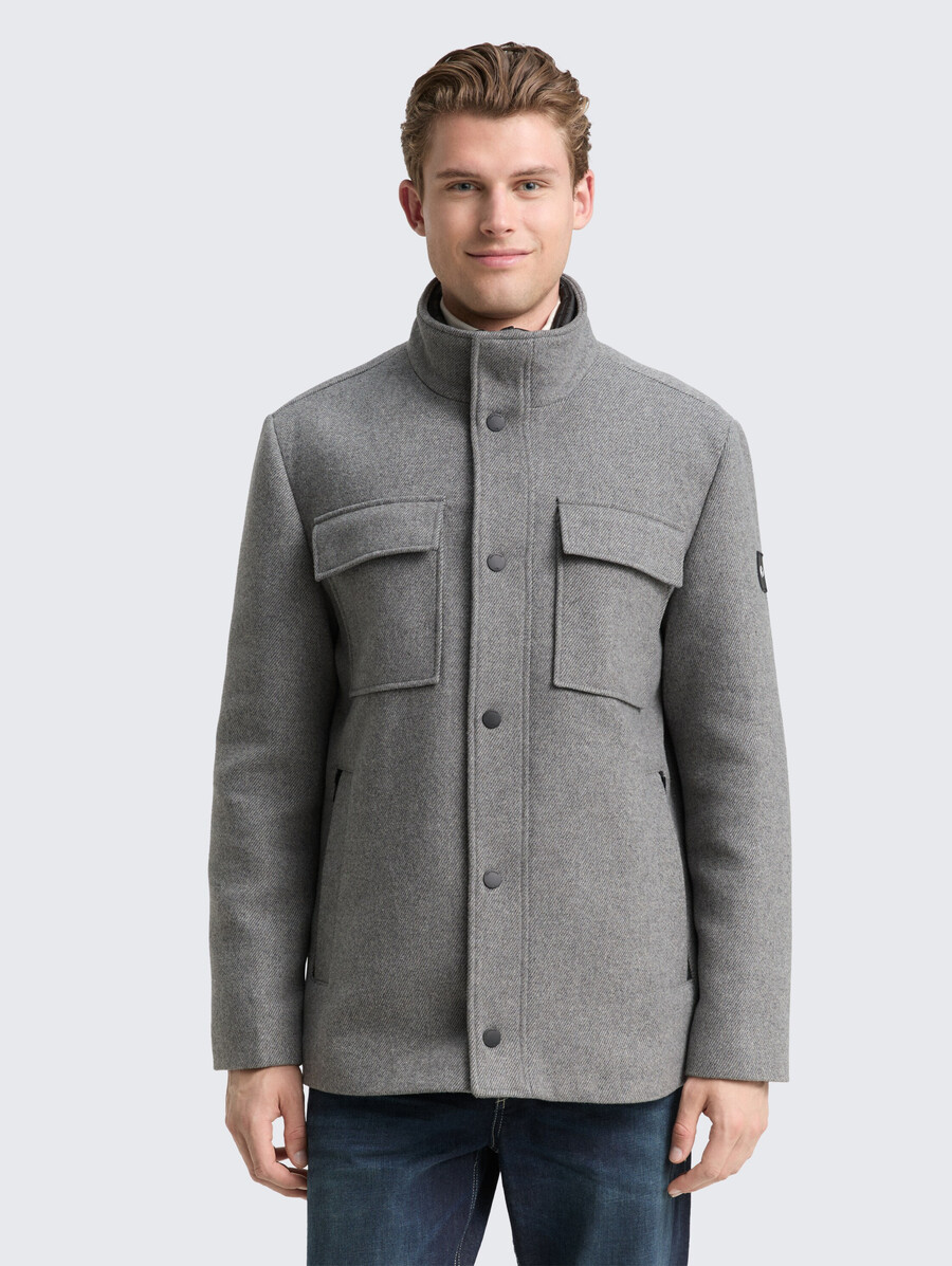 chaqueta de lana 2 en 1 con chaqueta interior desmontable