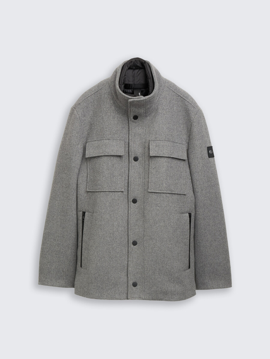 chaqueta de lana 2 en 1 con chaqueta interior desmontable