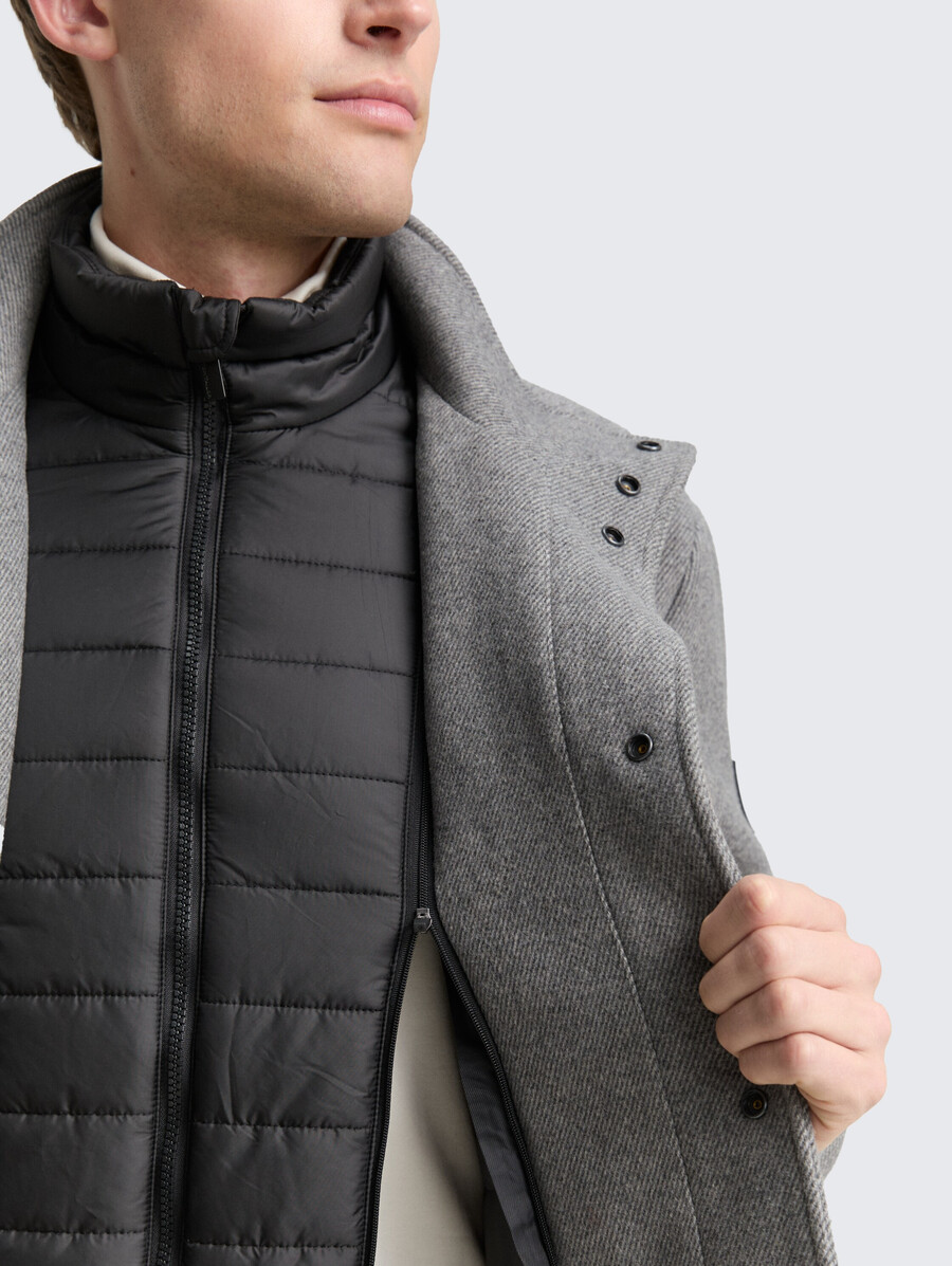 chaqueta de lana 2 en 1 con chaqueta interior desmontable
