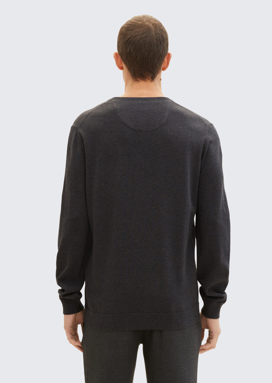 jersey de punto con cuello en v