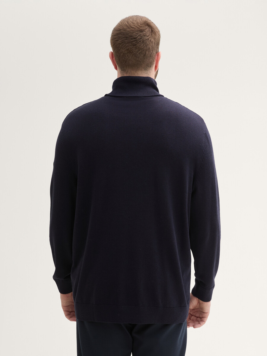 talla grande - jersey básico de cuello alto de algodón