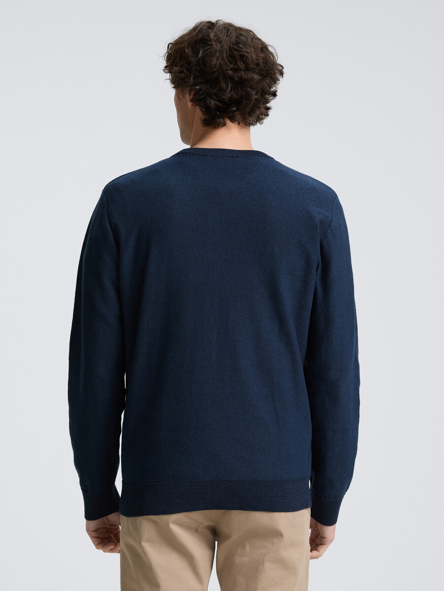 jersey de punto de algodón henley