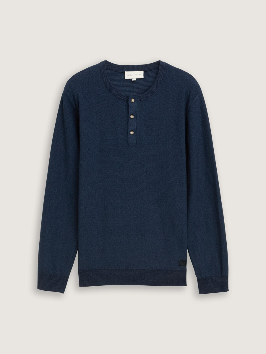 jersey de punto de algodón henley