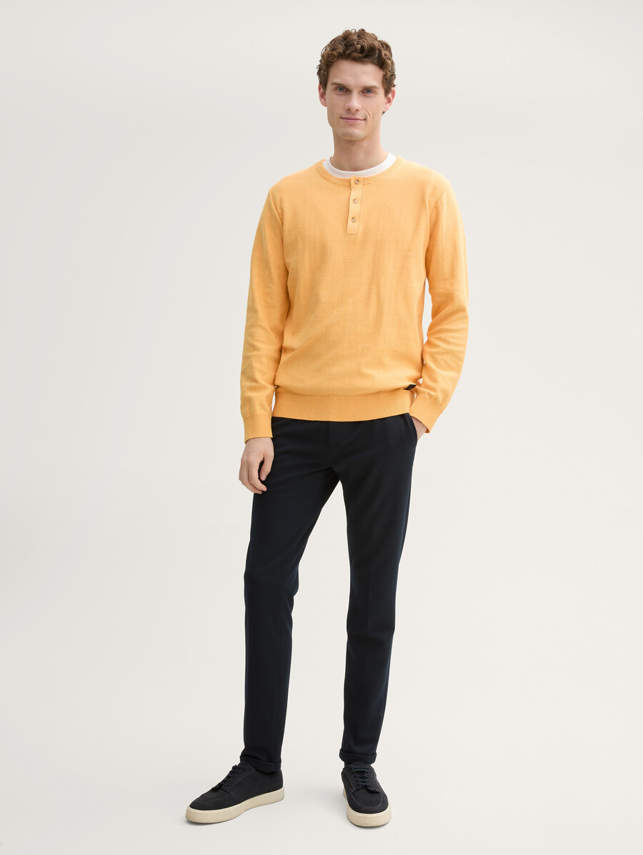 jersey de punto de algodón henley