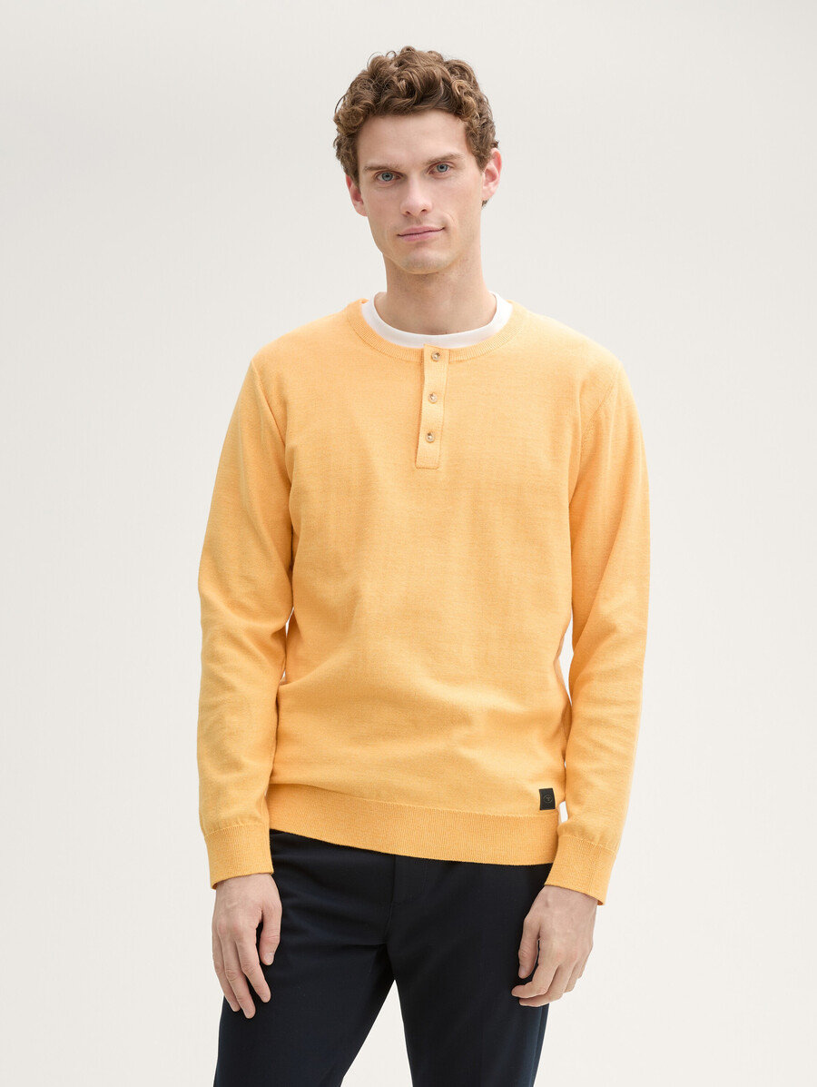 jersey de punto de algodón henley