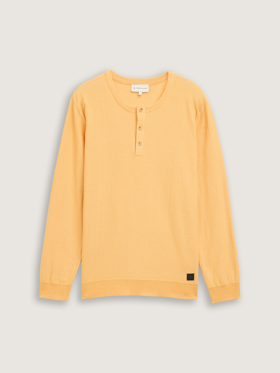 jersey de punto de algodón henley