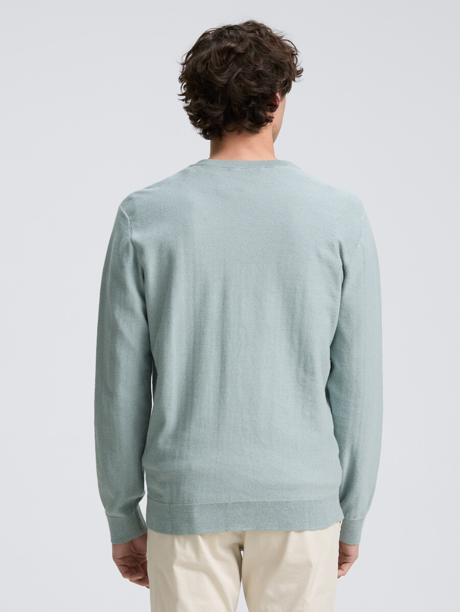 jersey de punto de algodón henley