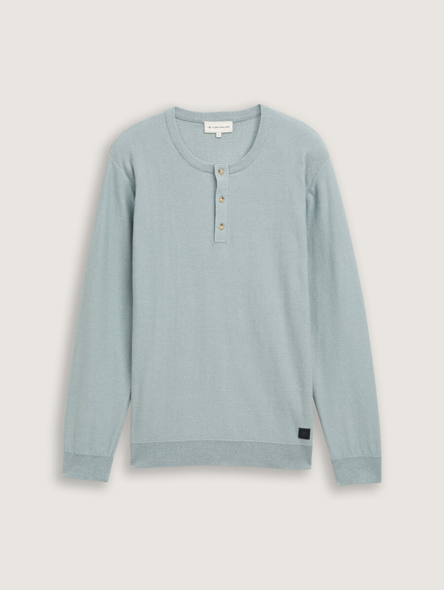 jersey de punto de algodón henley