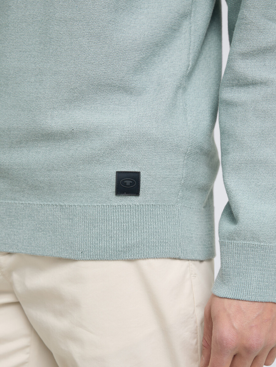 jersey de punto de algodón henley