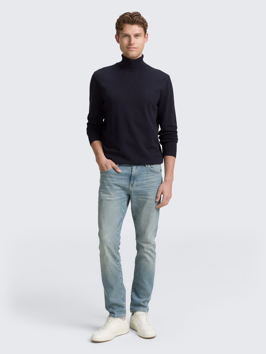 jersey de cuello alto de algodón