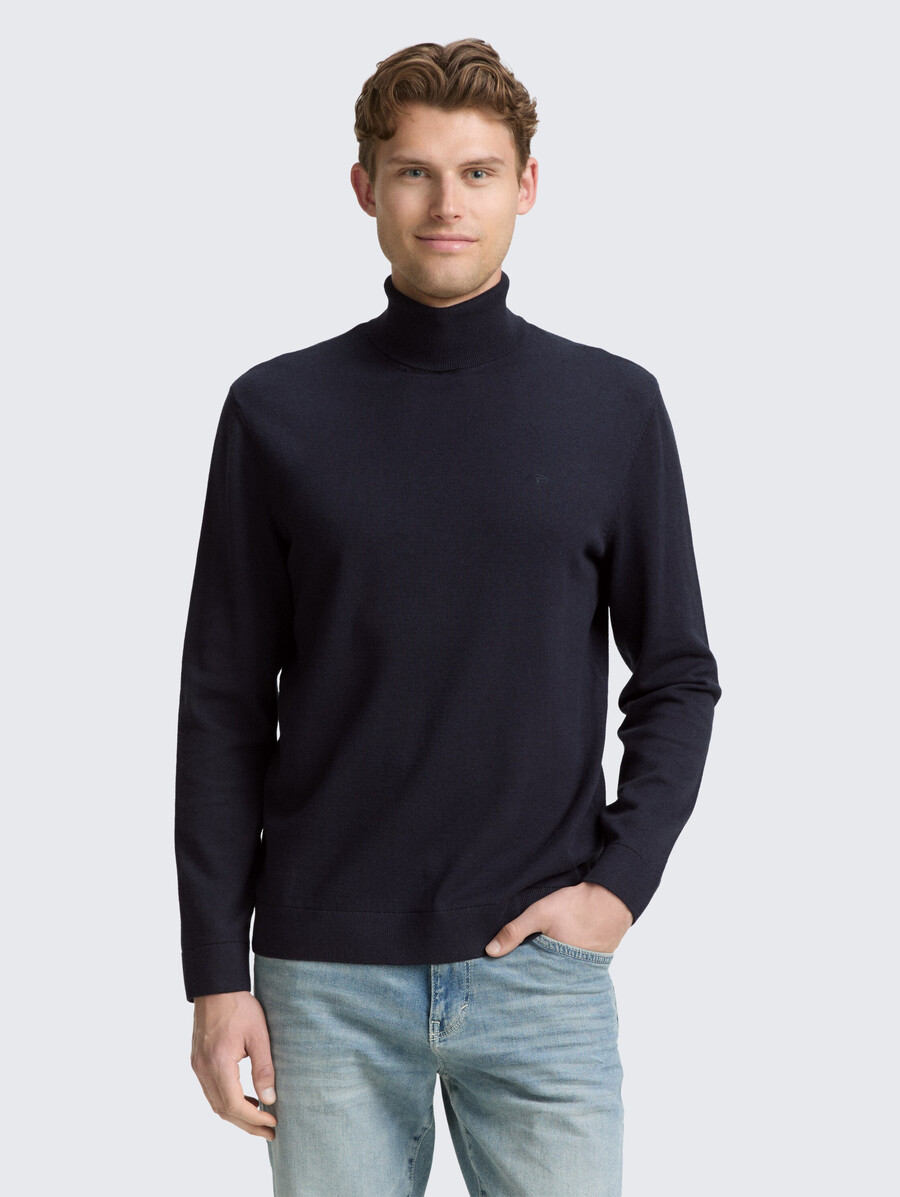 jersey de cuello alto de algodón
