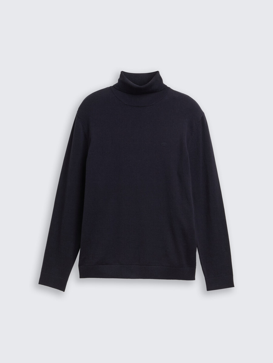 jersey de cuello alto de algodón