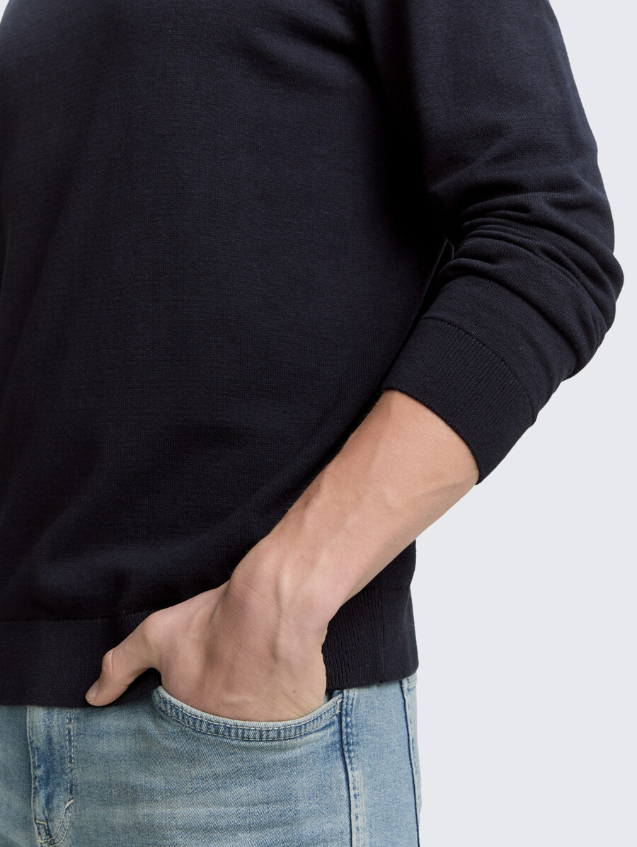 jersey de cuello alto de algodón