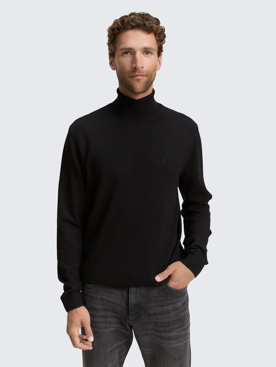 jersey de cuello alto de algodón