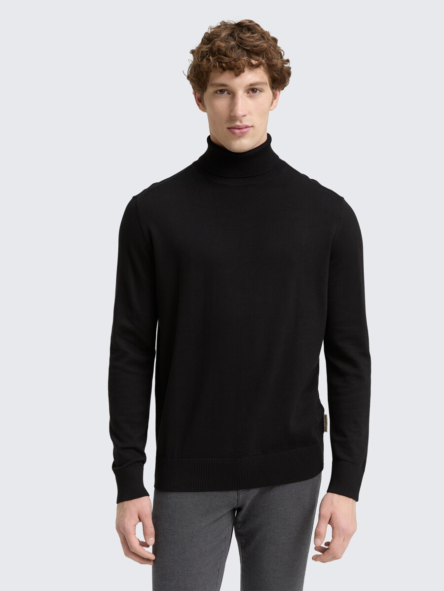 jersey de cuello alto de algodón