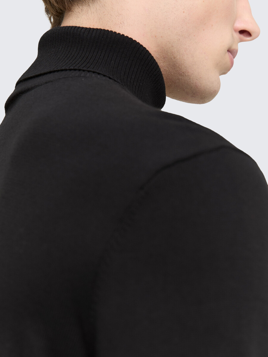 jersey de cuello alto de algodón