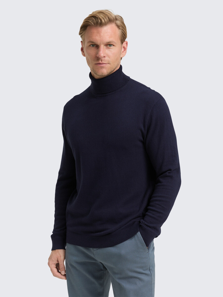 jersey de cuello alto con mezcla de cachemira