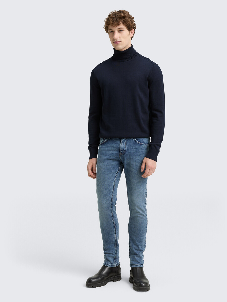 jersey de cuello alto de algodón