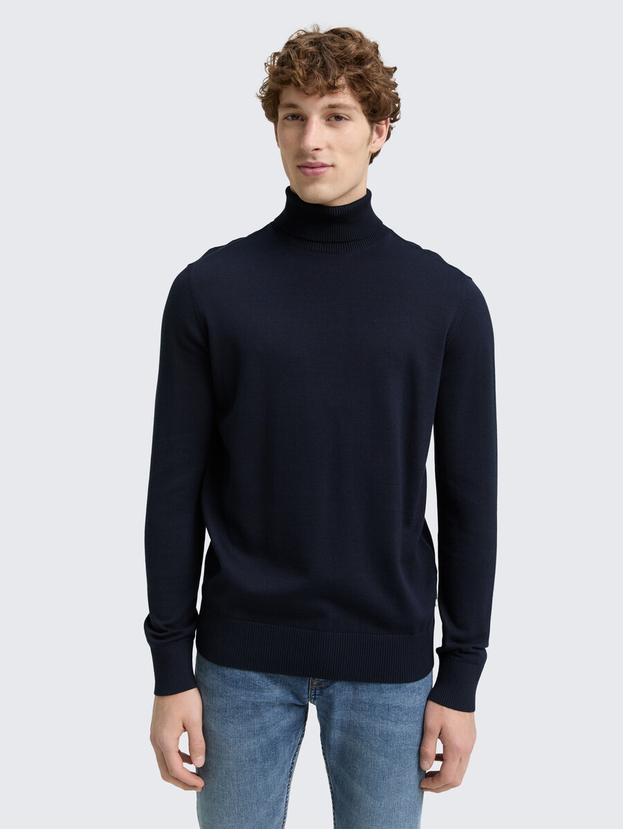 jersey de cuello alto de algodón