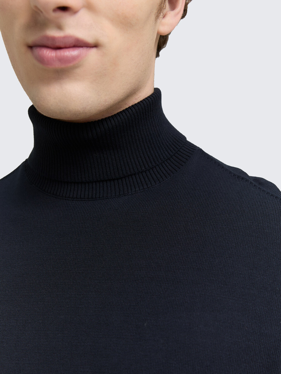 jersey de cuello alto de algodón