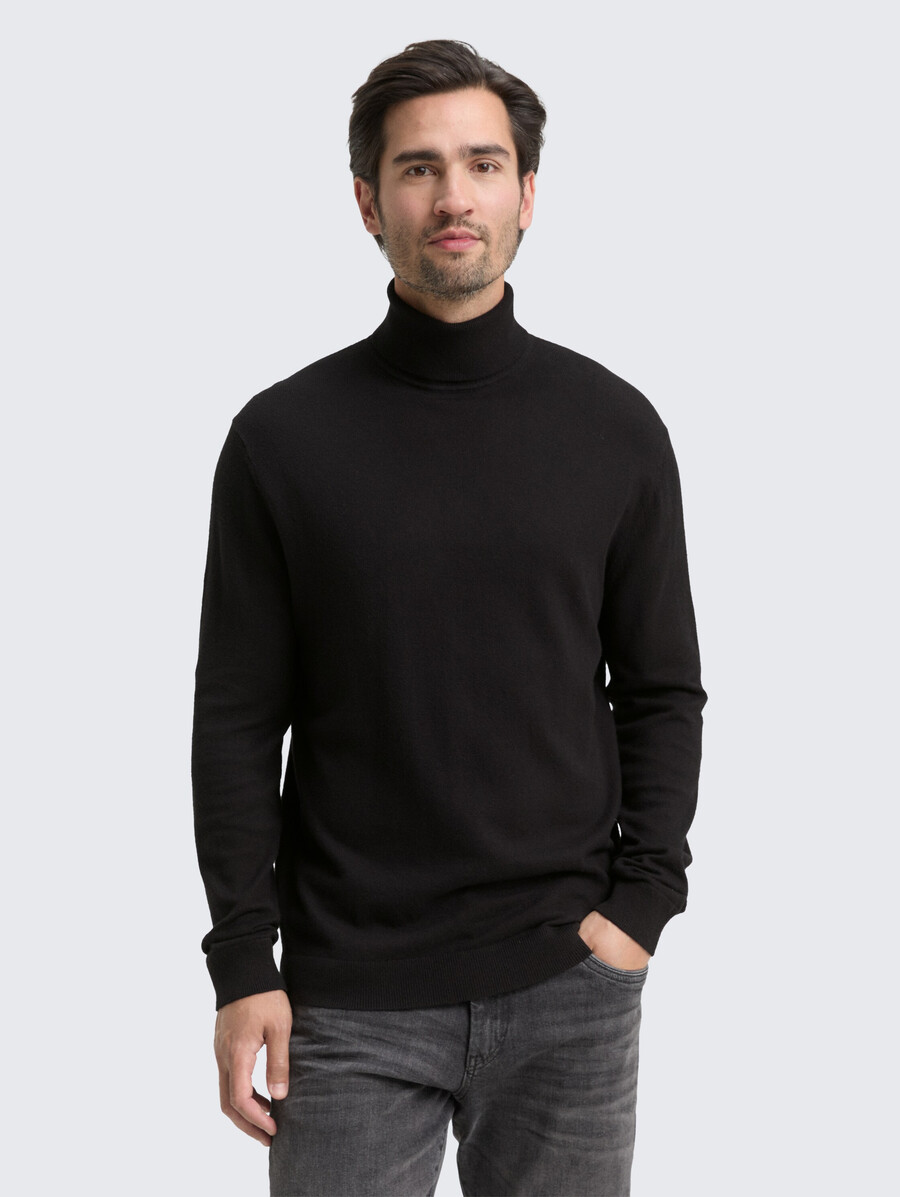 jersey de cuello alto con mezcla de cachemira