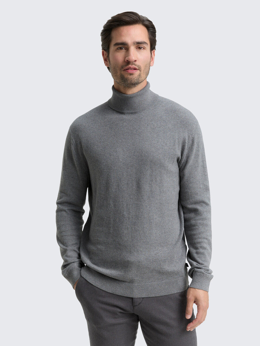 jersey de cuello alto con mezcla de cachemira