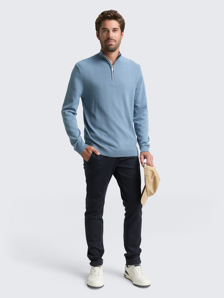 jersey de punto troyer con textura de espiga